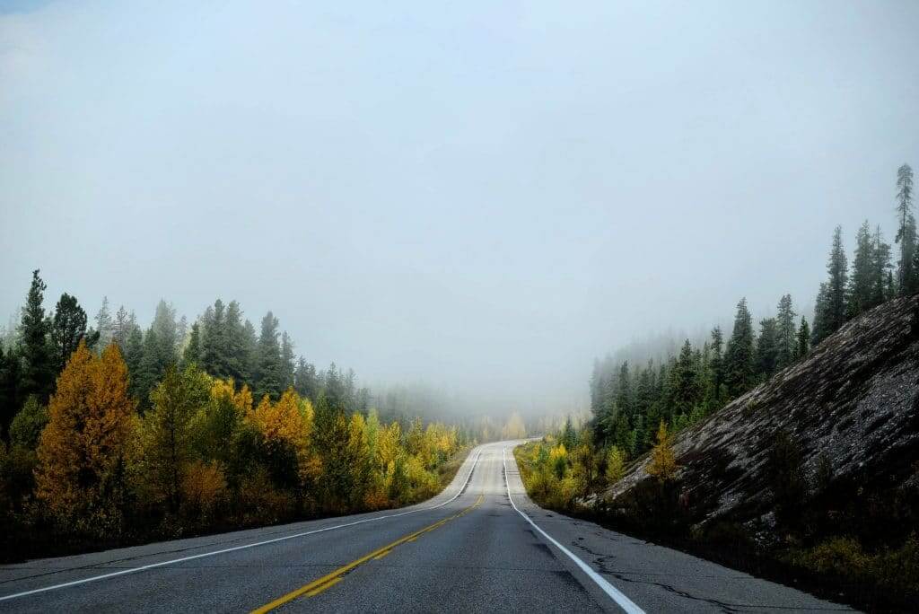 An empty European road