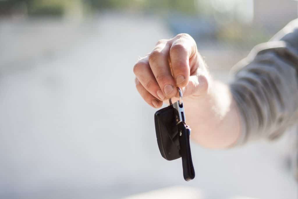 Car keys being held up