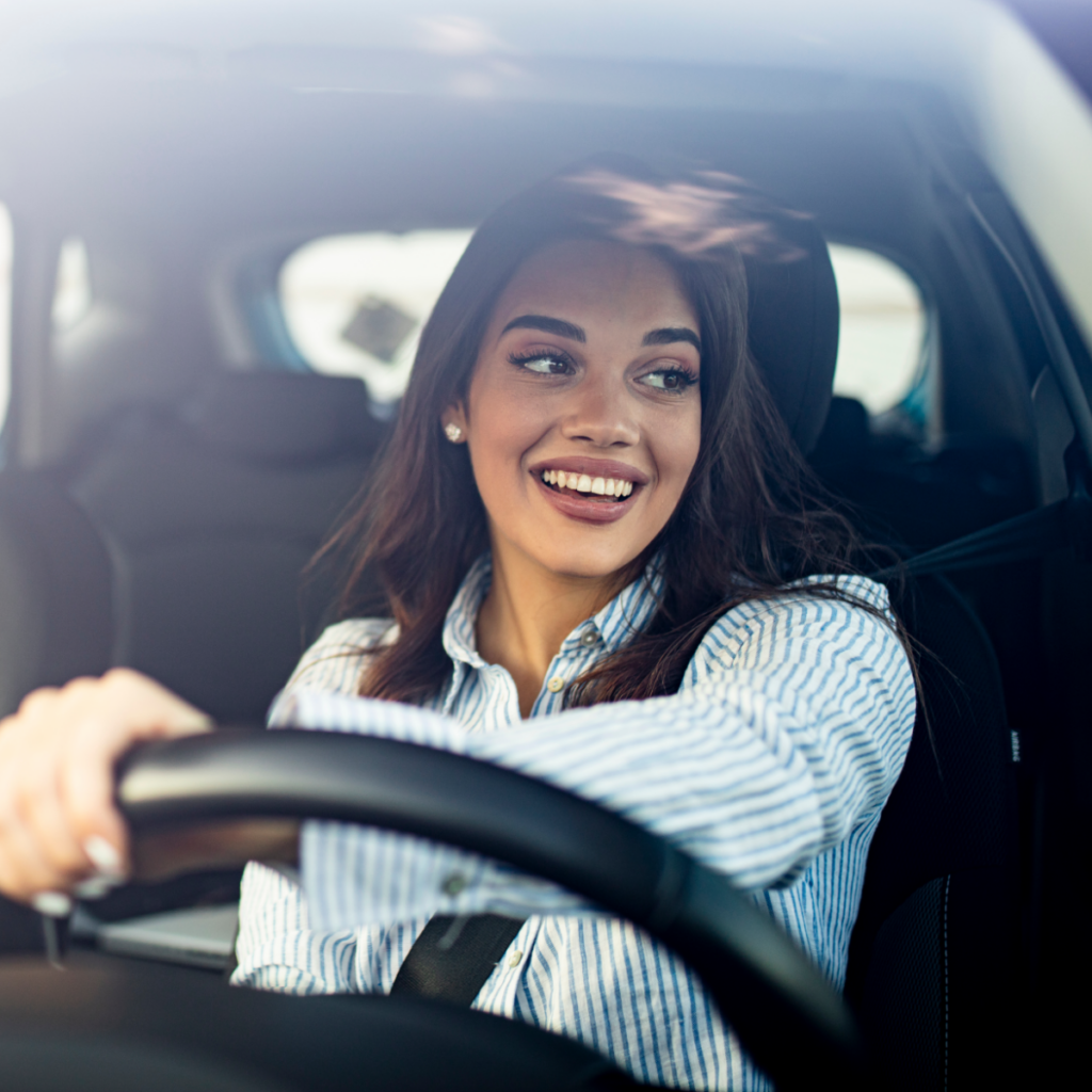 woman driving a car