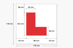 Learner driver plate dimensions