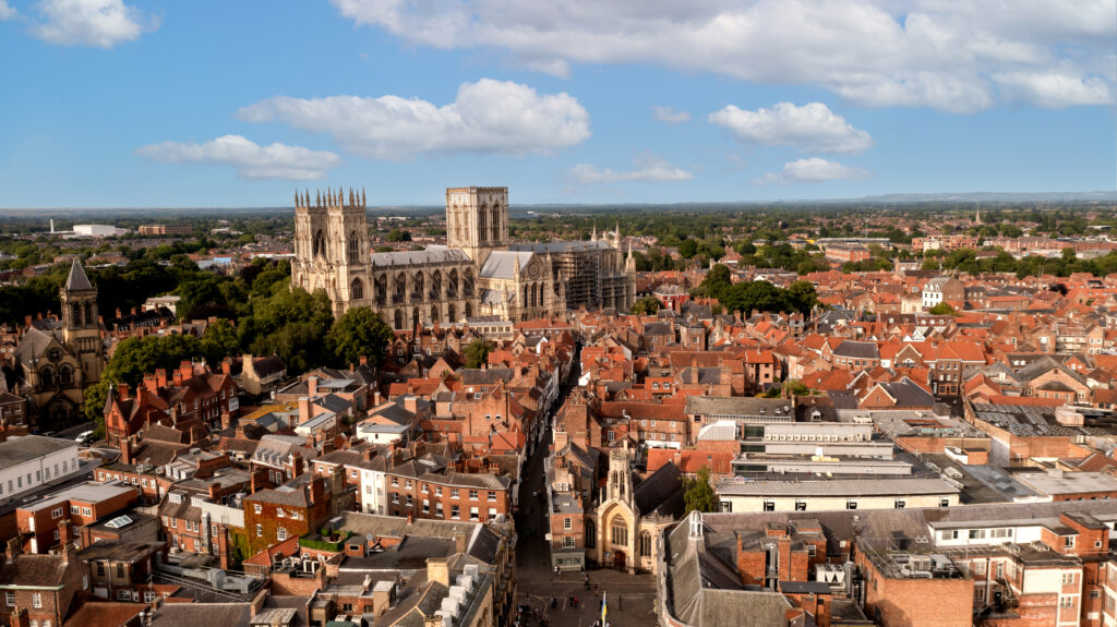 Aerial photo of York city skyline